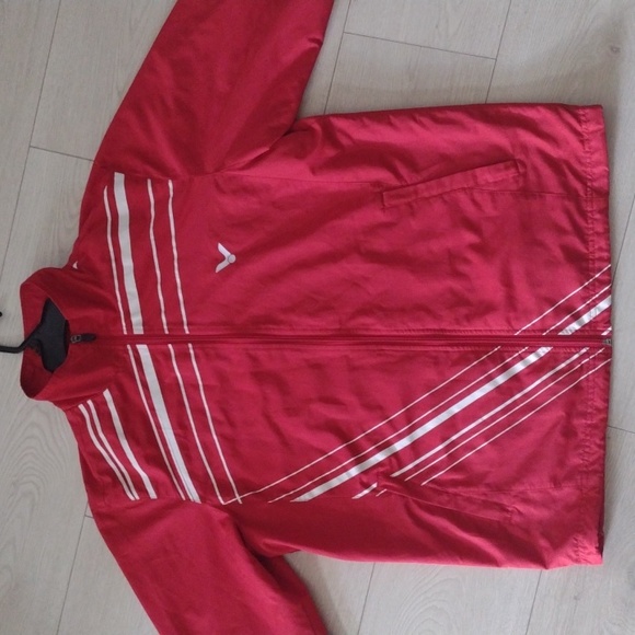🆕 Mesh Lined Red & White Full Zip ATHLETIC JACKET By VICTOR!! - Picture 7 of 7